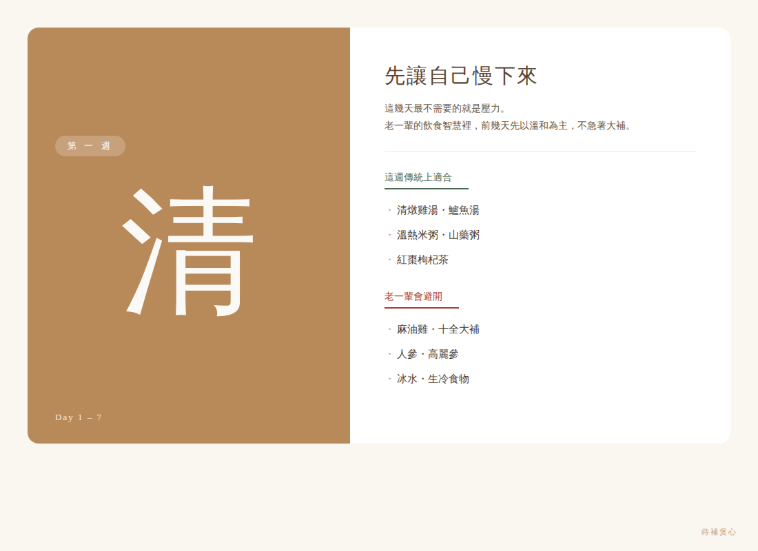 小產第一週 清 溫和飲食 漢方茶包 傳統坐月子飲食