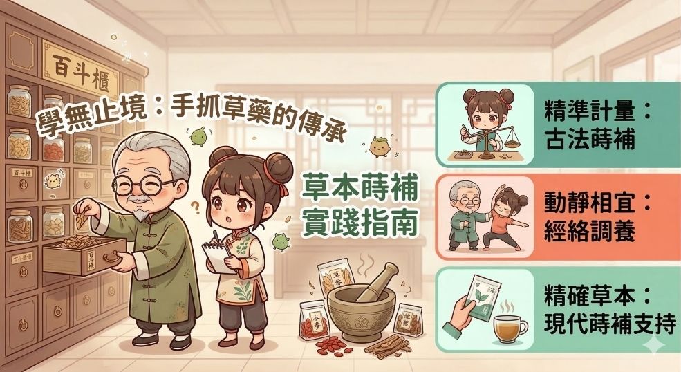 蒔補傳承自三十多年中藥行的經驗,藥材配伍比例親自把關,真材實料,安全可靠