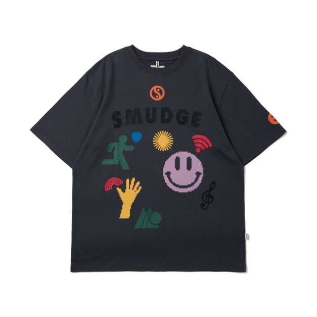 Grey Glitch Print Tee