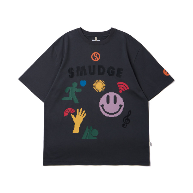 Grey Glitch Print Tee