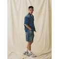 Flowers Pattern Denim Shirt-7