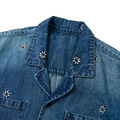 Flowers Pattern Denim Shirt-2