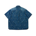 Flowers Pattern Denim Shirt-1