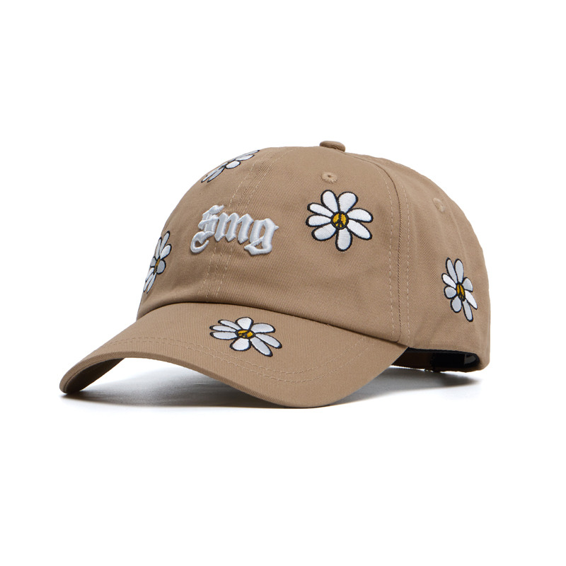 Khaki Flowers Gothic Logo Sports Cap