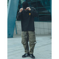 Black Washed Flowers Pattern LS Tee-4
