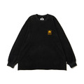 Black Washed Flowers Pattern LS Tee
