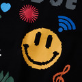 Black Glitch Print Hoodie-3