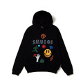 Black Glitch Print Hoodie