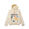 White Glitch Print Hoodie
