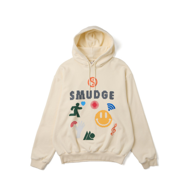 White Glitch Print Hoodie