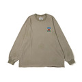 Olive Washed Flowers Pattern LS Tee