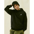 Black Flower Graphic Embroidered Hoodie-5