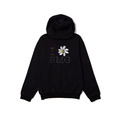 Black Flower Graphic Embroidered Hoodie-1