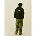 Black Flower Graphic Embroidered Hoodie-4