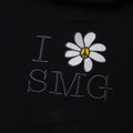 Black Flower Graphic Embroidered Hoodie-2