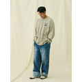 Olive Washed Flowers Pattern LS Tee-4