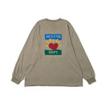 Olive Washed Flowers Pattern LS Tee-1