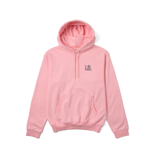 Pink Flower Graphic Embroidered Hoodie