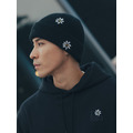 Black Flower Graphic Embroidered Hoodie-6