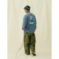 Blue Washed Flowers Pattern LS Tee-6
