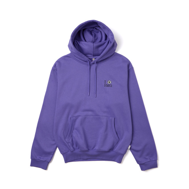 Purple Flower Graphic Embroidered Hoodie