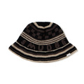 Black Pattern Knitted Bucket Hat