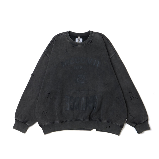 Black Damage Graphic Sweatshirt