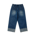 Blue Washed Denim Wide Trousers-1