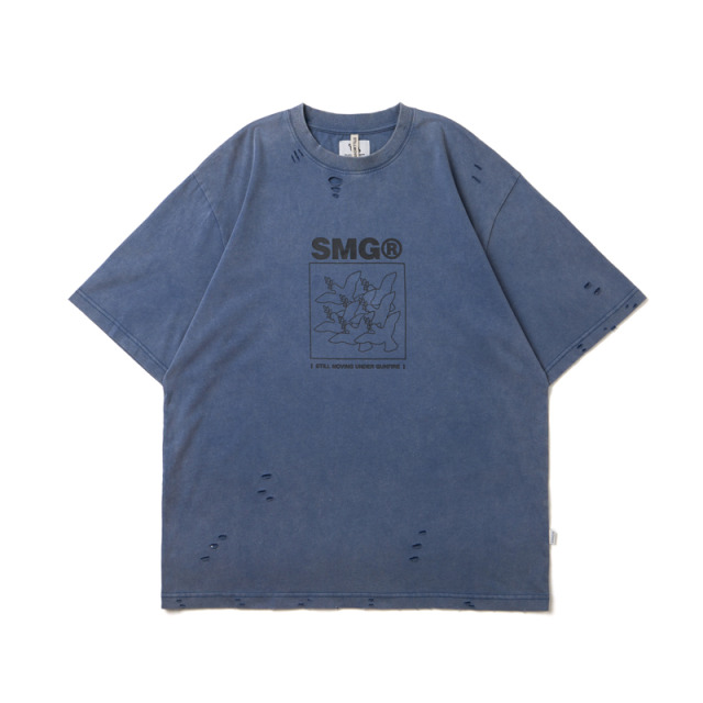 Blue Destroyed Peace Graphic Tee