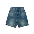 Denim Flowers pattern Shorts