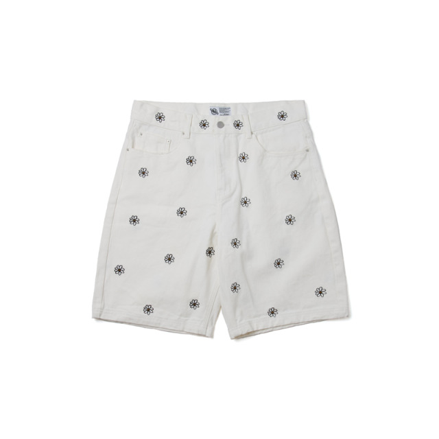 White Flowers pattern Shorts
