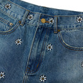 Denim Flowers pattern Shorts-2
