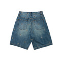 Denim Flowers pattern Shorts-1
