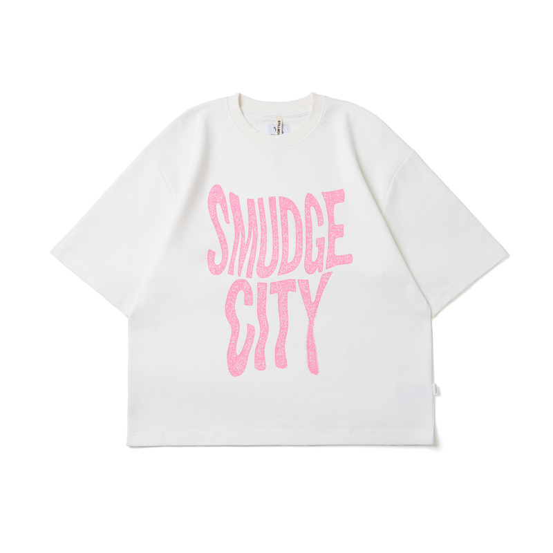 White SMUDGE City Distorted Boxy Tee