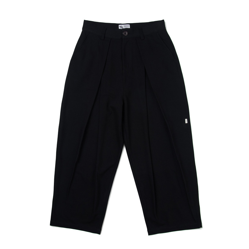 Black Wide Pleated Trousers