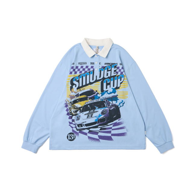 SMUDGE CUP Graphic LS Polo Shirt