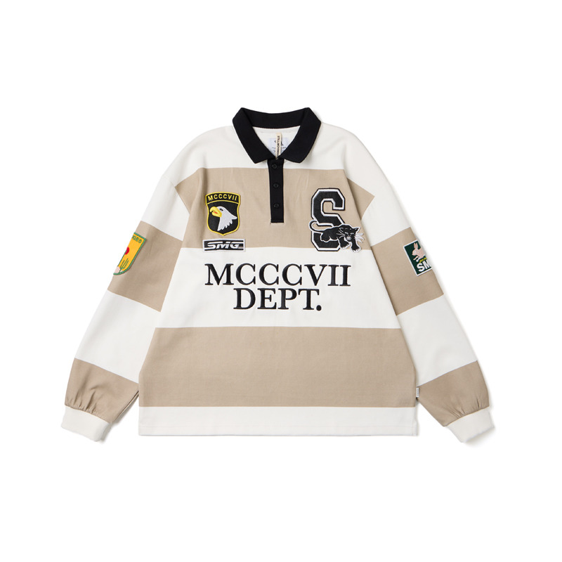 SMG Varsity Patch Stripe Rugby Shirt
