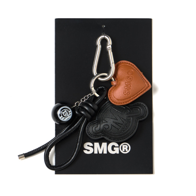 Faux Leather Multi-Charm Keychain