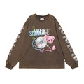 Black REMAKE Mix Print Graphic LS Tee