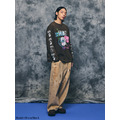 Black REMAKE Mix Print Graphic LS Tee-5