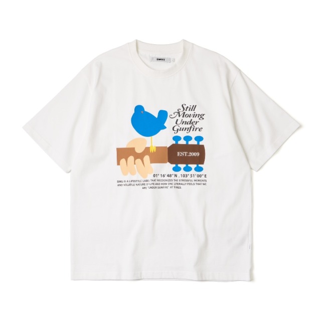 White SMG Rhythm Graphic Tee
