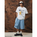 Sky Blue Tailored Pinstripe Wide Shorts-5