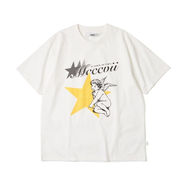 White MCCCVII Angel Graphic Tee