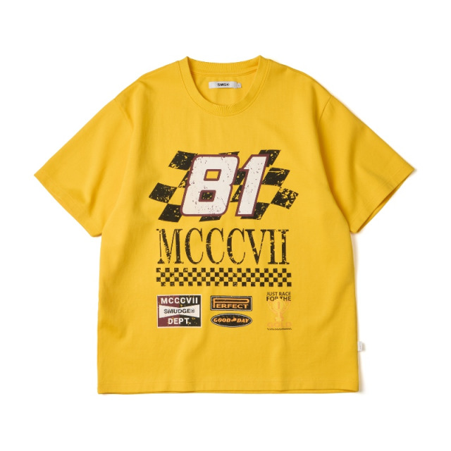 Yellow MCCCVII Speedway Racing Graphic Tee