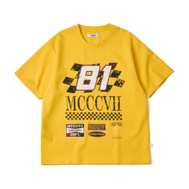Yellow MCCCVII Speedway Racing Graphic Tee