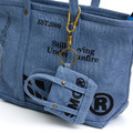 Blue SMG Washed Canvas Utility Tote Bag-3