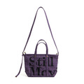 Purple SMG Washed Canvas Utility Tote Bag