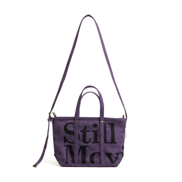 Purple SMG Washed Canvas Utility Tote Bag