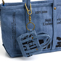 Blue SMG Washed Canvas Utility Tote Bag-2