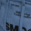 Blue SMG Washed Canvas Utility Tote Bag-5